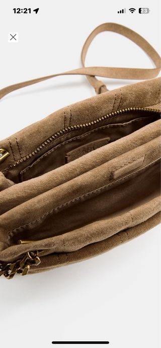 Bolso bandolera Zara piel y borreguito