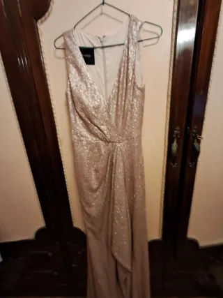 Vestido fiesta Pronovias Talla 40 Oro Rosa