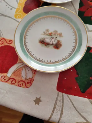 Juego de 2 platos de porcelana