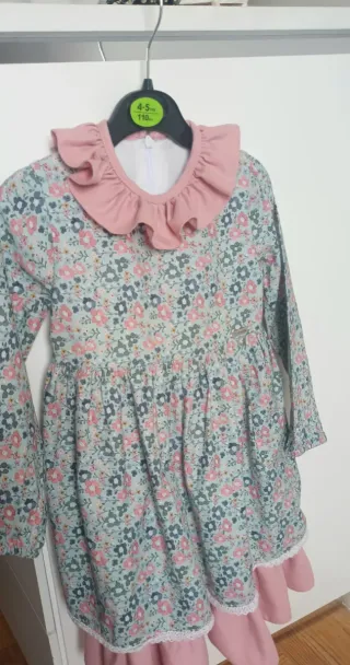 Vestido infantil estampado floral rosa 4 anos