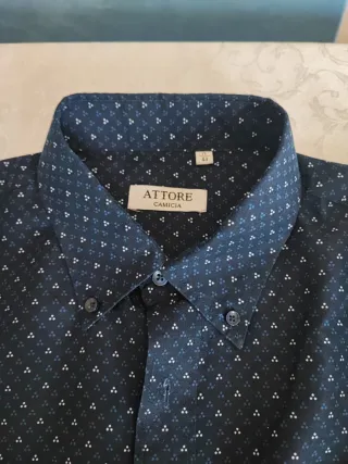 Camicia Attore uomo blu fantasia 43/17