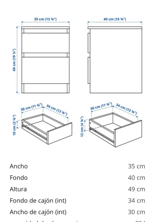 Cajonera blanca 2 cajones
