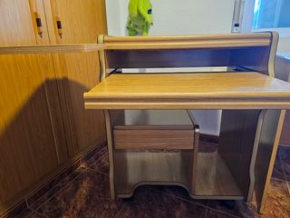 Escritorio para PC de madera con ruedas