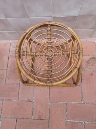 Taburete ratán 70s 35x35cm