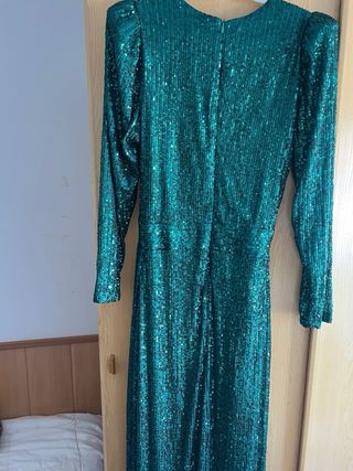 Vestido fiesta lentejuelas verde