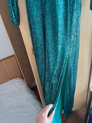 Vestido fiesta lentejuelas verde