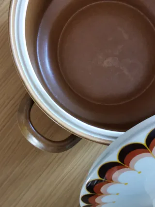 CASSERUOLA CERAMICA VINTAGE 23CM + COPERCHIO