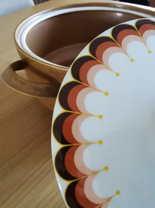 CASSERUOLA CERAMICA VINTAGE 23CM + COPERCHIO