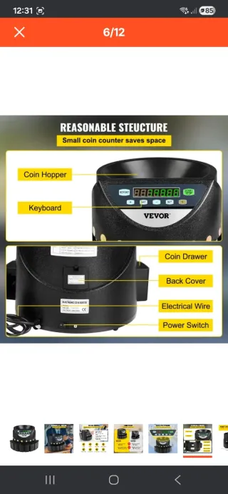 Contador de Monedas VEVOR