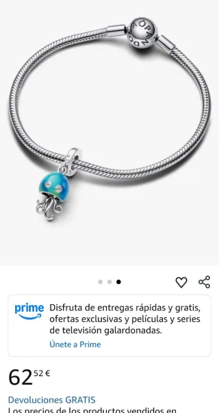 Charm Pandora Medusa Azul y Plata