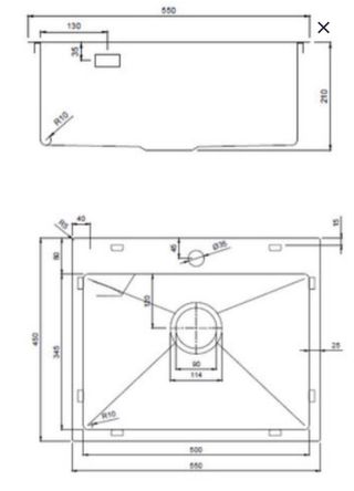 Fregadero dorado de metal