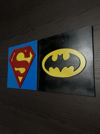 Cuadros Decorativos Superhéroes + Luz Led