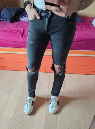 Jeans Skinny strappati neri uomo (tg. 44)