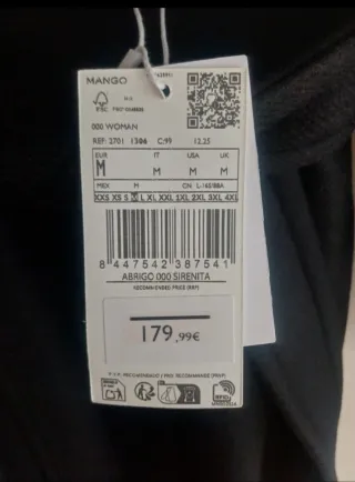 Abrigo largo Mango negro