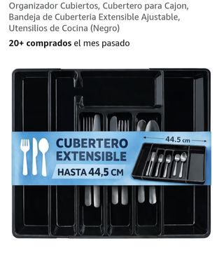 Organizador Cubiertos Extensible Negro
