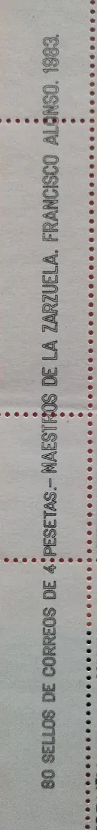 80 Sellos 4 Pesetas Francisco Alonso 1983