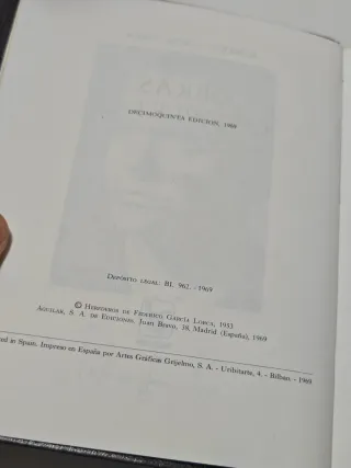 Lorca Obras Completas Aguilar 1969