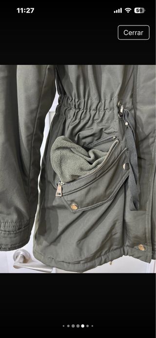 Anorak parka verde Pimkie Talla S