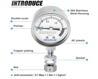 Medidor de presión MEANLIN MEASURE 0-20