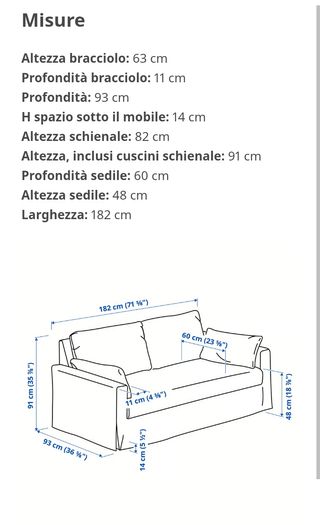 Divano Ikea HYLTARP Tessuto Marrone Grigio