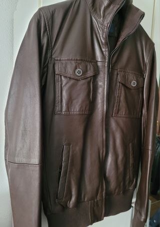 Cazadora Zara man 100% piel marron