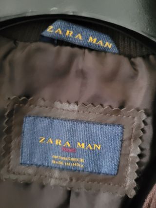 Cazadora Zara man 100% piel marron