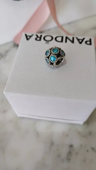 Pandora Charm Azul y Plateado