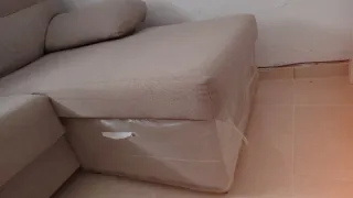 Sofá Chaiselongue Beige Tela