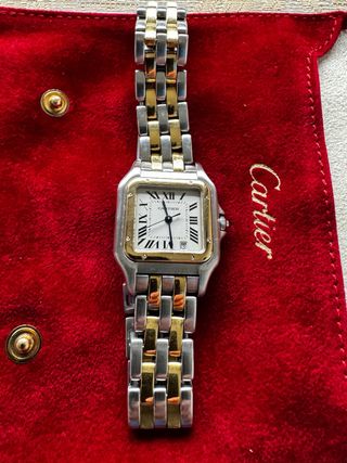 Reloj Cartier Panthèr Acero y Oro METALICO EN MANO