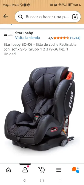 Silla de coche para bebé negra