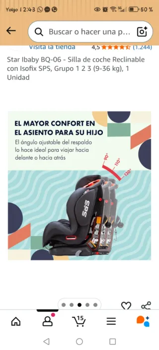 Silla de coche para bebé negra