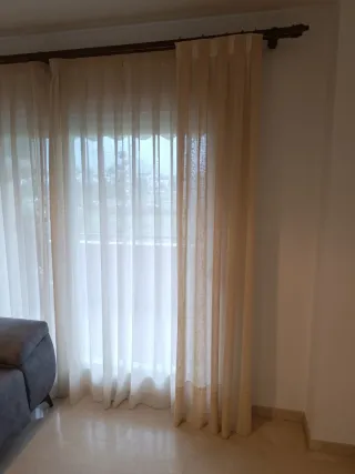 Conjunto Cortinas y Visillos beige-amarillo