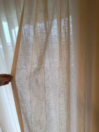 Conjunto Cortinas y Visillos beige-amarillo