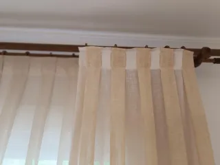 Conjunto Cortinas y Visillos beige-amarillo