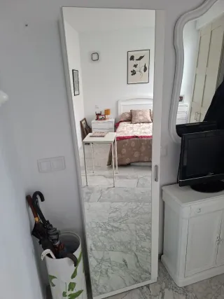 Mueble Zapatero Blanco con Espejo
