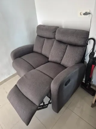 Divano a 2 posti in tessuto grigio