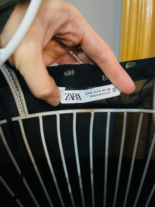 Vestido Zara Negro Dorado Talla M