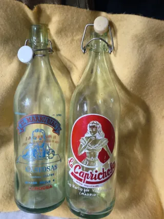 2 Botellas Antiguas Gaseosas El Marrubial y La Cap