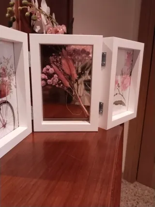 Portafotos decorativo madera y papel