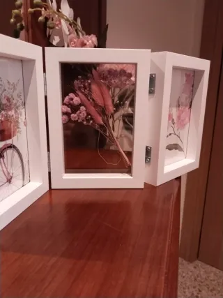 Portafotos decorativo madera y papel