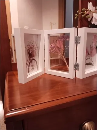 Portafotos decorativo madera y papel