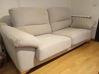 Divano 2/3 posti in tessuto beige/grigio