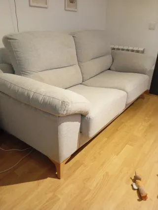 Divano 2/3 posti in tessuto beige/grigio