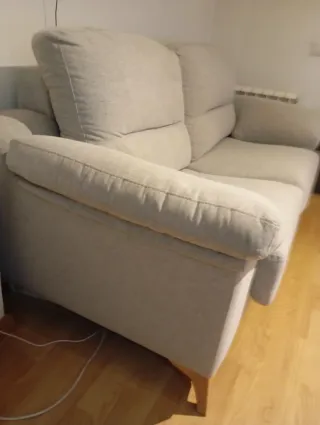 Divano 2/3 posti in tessuto beige/grigio