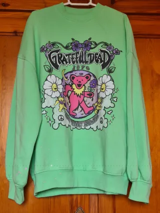 Sudadera verde Grateful Dead 1976 Osos Bailarines