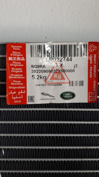 Condensador A/C Range Rover L322 LR022744