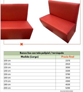 Banco Hostelería modelo 2025 40%