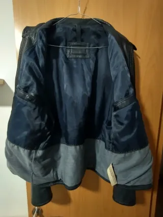 Chaqueta Piel Massimo Dutti Talla L Azul