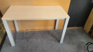 Escritorio madera y metal beige/gris