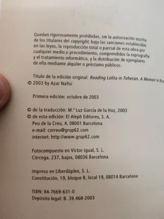 Leer «Lolita» en Teherán (PERSONALIA) (Spanish ...